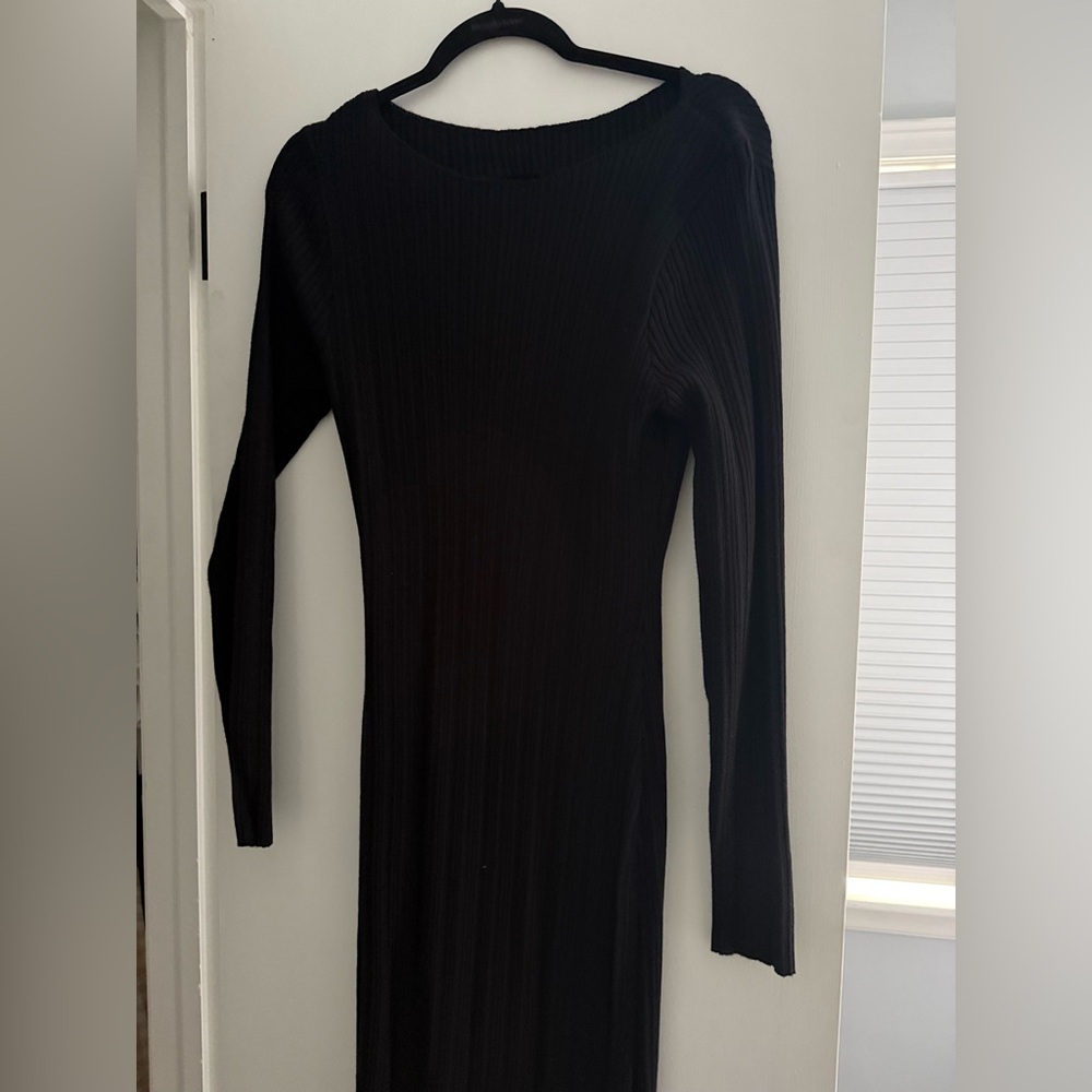 Elegant Black Long Sleeve Dress